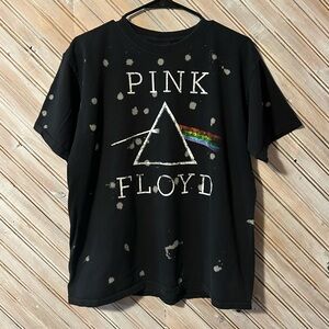 Pink Floyd Dark Side Of The Moon Black Cotton Tee Band Tour Shirt Top